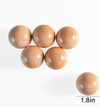 1.8 Inch Montessori Wooden Rainbow Balls, Colorful/Pastel/Natural Wooden Ball Toys for Toddler & Baby Grasping, Preschool Learning Material, Educational Counting Toy - 6 Pcs