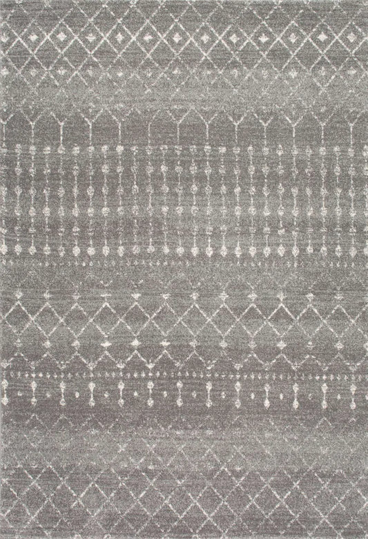 Amanuel Moroccan Geometric Area Rug in Dark Gray