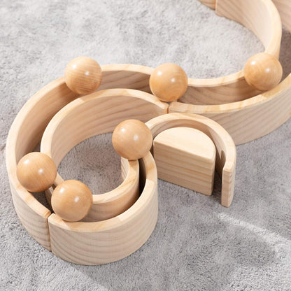 1.8 Inch Montessori Wooden Rainbow Balls, Colorful/Pastel/Natural Wooden Ball Toys for Toddler & Baby Grasping, Preschool Learning Material, Educational Counting Toy - 6 Pcs